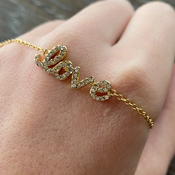 3/$9 love simple gold bracelet. Great condition - Picture 2 of 4